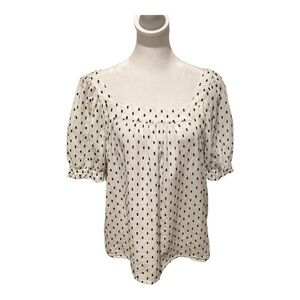 Women's White Polka Dot Top